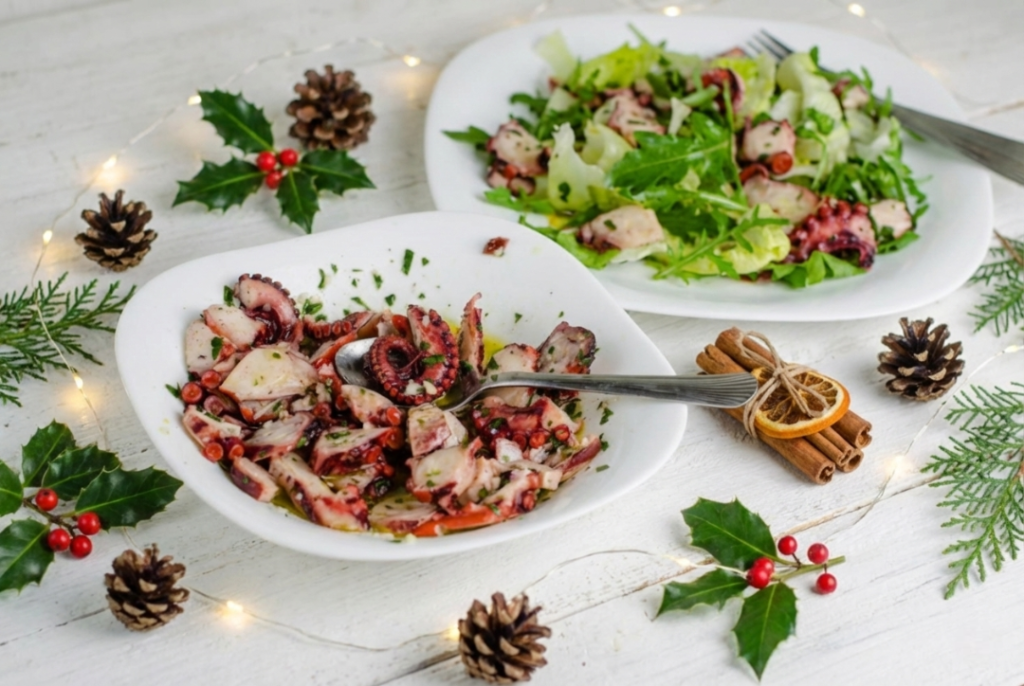 como fazer salada de polvo para o natal