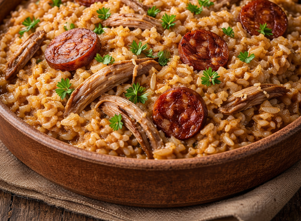 como fazer arroz de leitão no forno