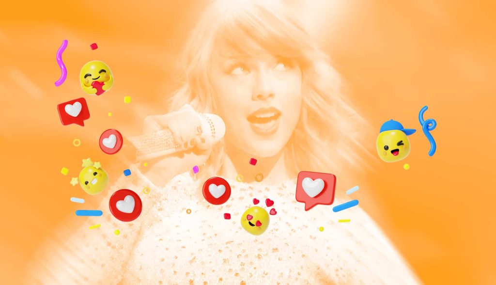 Marketing da Taylor Swift a cantar